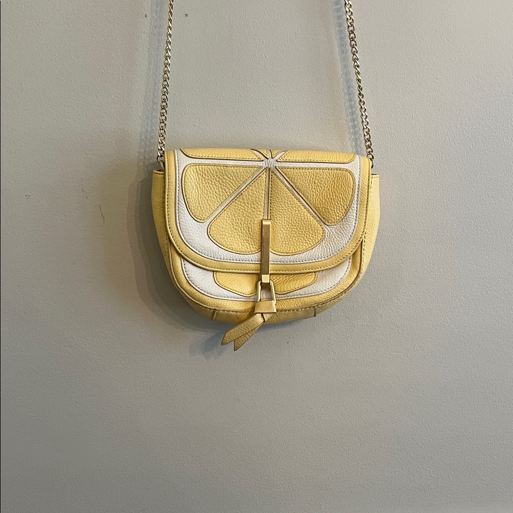 Vera Bradley Designs leather Yellow and White Leather Crossbody Bag